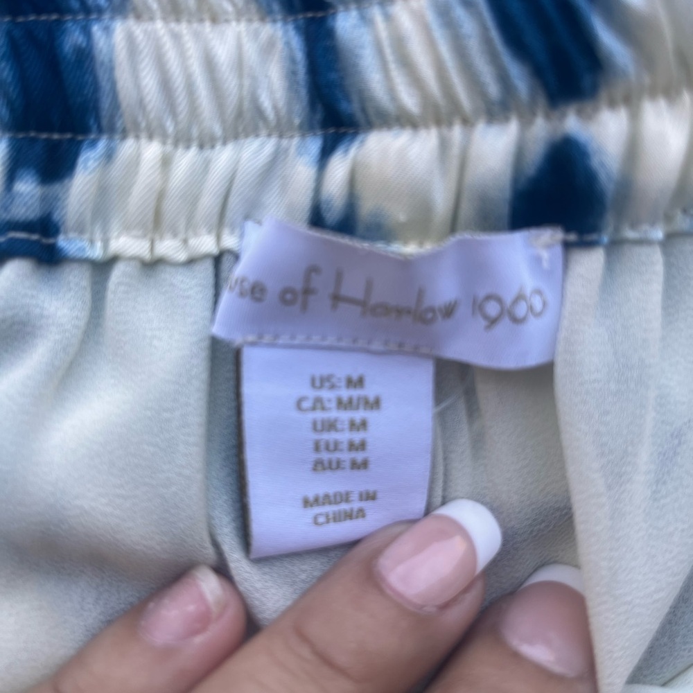 House of Harlow 1960 Blue and White Wide Leg Pants - Picture 3 of 6